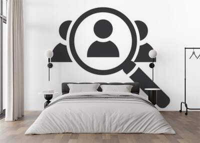 Search for employees and job, business, human resource icon in flat style. Wall mural