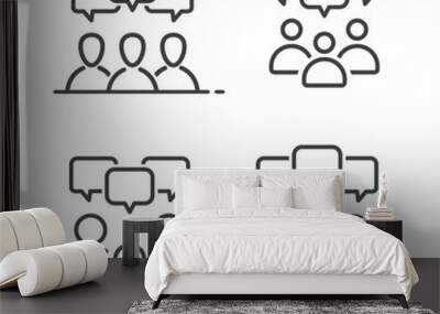 Speaking people icon in trendy flat style design. Vector graphic illustration. Wall mural