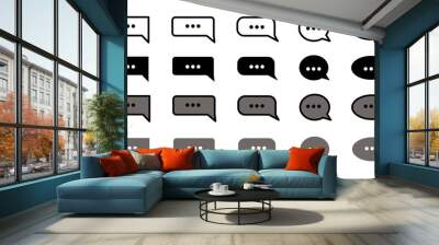 Speech bubbles, chat, instant messanger, communication icons set isolated on white background Wall mural