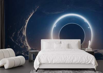 Abstract innovation space travel successful business. Future disruption strategy for time and space travel portal gateway. Wall mural