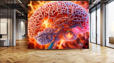 medicine brain nerves diagram. Selective focus. Wall mural