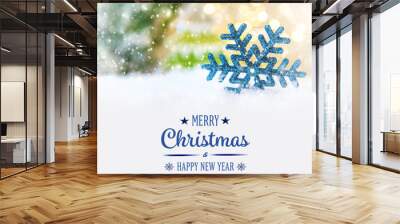 Merry Christmas and Happy New Year, Holidays greeting card background. Selective focus. Wall mural