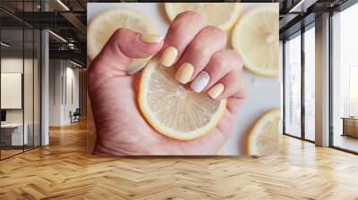 Lemon manicure Wall mural