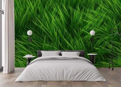 Seamless summer grass texture illustration with Generative AI Wall mural