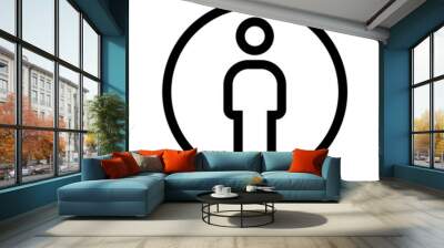 Cc By icon isolated on white background Wall mural