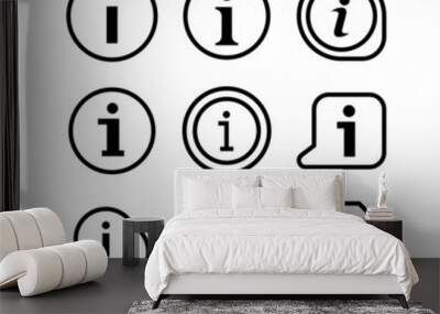 Info icon set isolated on white background Wall mural