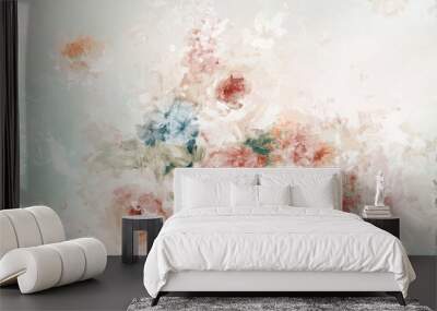 Abstract oil painting floral background Wall mural