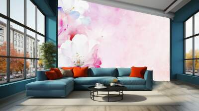 Beautiful abstract peony rose floral illustration Wall mural