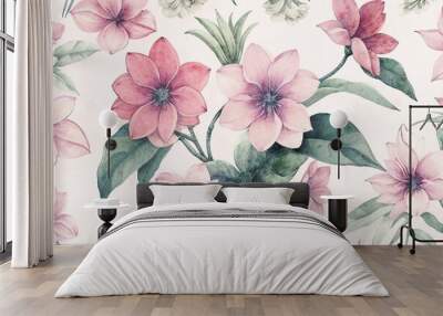 Beautiful elegant watercolor floral illustration Wall mural