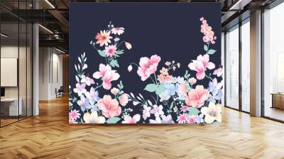 Beautiful watercolor flowers Wall mural