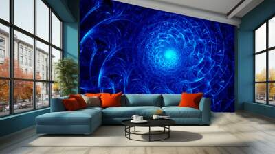 blue rays spiral Wall mural