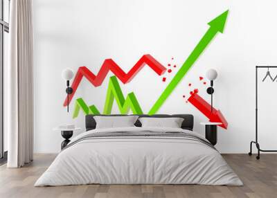 two arrow chart Wall mural