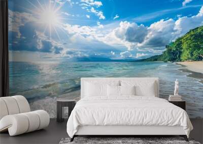 Paradise, exotic tropical sun, beach, sea, island for vacation travel Wall mural