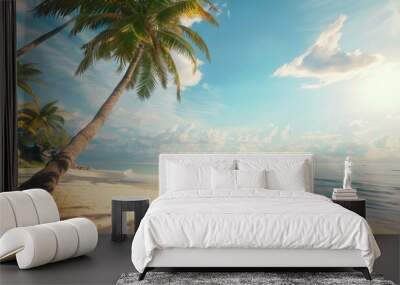 Paradise, exotic tropical sun, beach, sea, island for vacation travel Wall mural