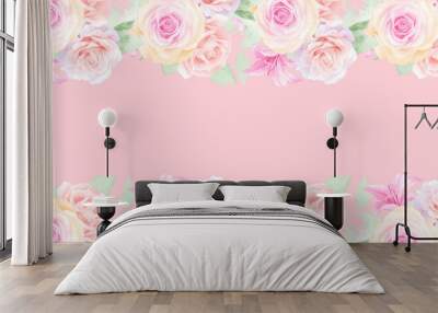 Watercolor rose flower Wall mural