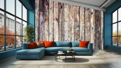 Old wooden panels texture background Wall mural