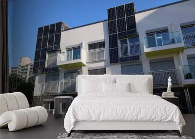 Solar panels on a apartment 
 Wall mural