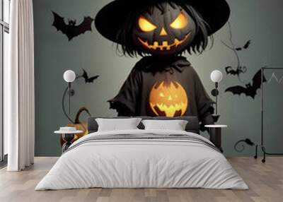 halloween background with pumpkin Wall mural