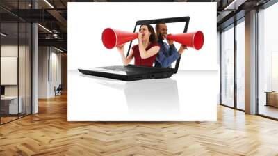 laptop megaphone Wall mural