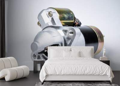 Starter of an internal combustion engine New Spare part for car on a gray background Wall mural