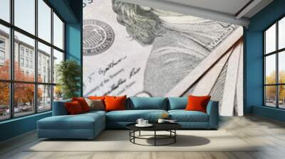 dollar usd money cash business crisis finance concept, one hundred dollar bills, close-up, exchange economy profit american money Wall mural