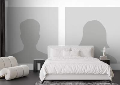 Default avatar profile icon. Gray placeholder. Man and woman Wall mural