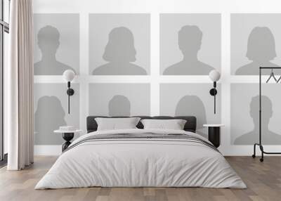 Default avatar profile icon. Gray placeholder. Man and woman Wall mural