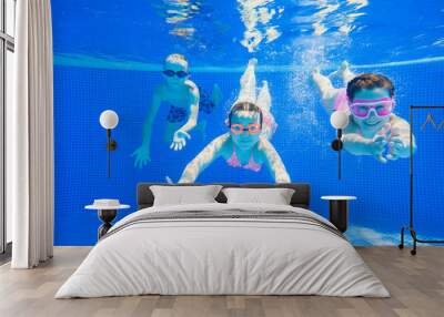 Children play in  pool at the resort Wall mural