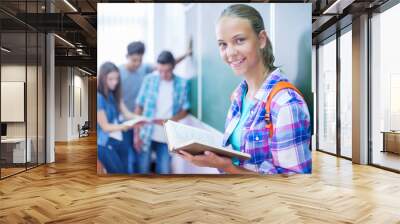 girl  reading book Wall mural