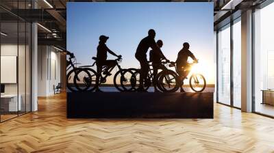 group on bicycles Wall mural