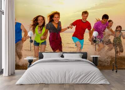 party on beach Wall mural