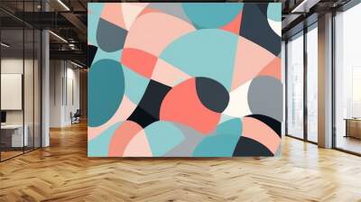 abstract color palette wallpaper with aqua blue coral background Wall mural