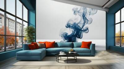 minimalist white smoke centered in clean white backgro background Wall mural