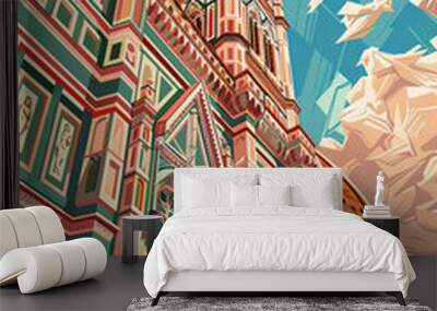 Majestic Florence Cathedral: A Geometric View Wall mural