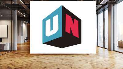 UN Initial Logo for your startup venture Wall mural