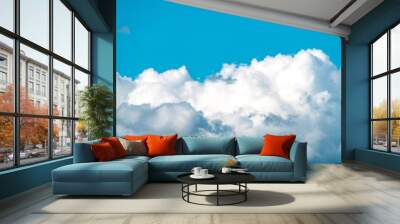 blue sky background with tiny clouds. panorama Wall mural