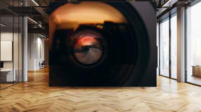 Camera lens with lense reflections. Wall mural