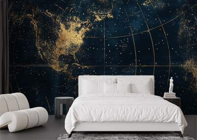 世界地図と宇宙のイメージ Wall mural