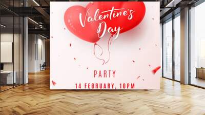 happy valentine's day party flyer Wall mural