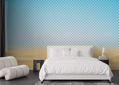 Realistic texture of beach or desert sand. Vector illustration with ocean, river, desert or sea sand isolated on checkered background. 3d vector illustration. Wall mural