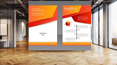 Vector design of the orange flyer, cover, brochure, poster, report. Vector template for your business in A4 size. Wall mural