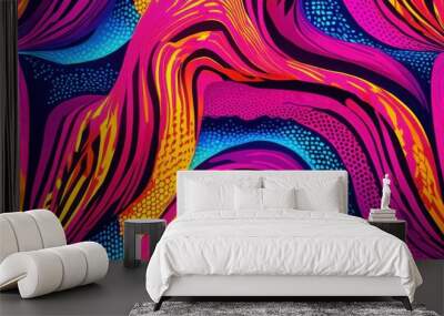 colorful halftone patterns overlaying energetic textures dynamic backgrounds engaging visual design, vibrant, graphic, art, shape, creative, composition, style Wall mural