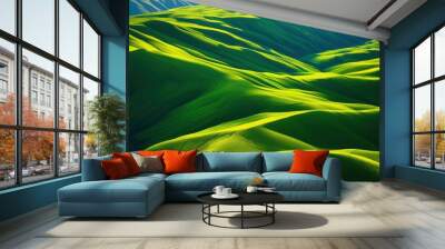 stunning aerial perspectives showcasing captivating natural landscapes vibrant colors diverse terrain, views, nature, mountains, valleys, forests, rivers Wall mural