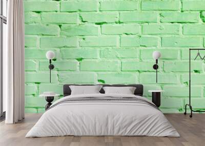 Brick wall with unusual green bricks Wall mural