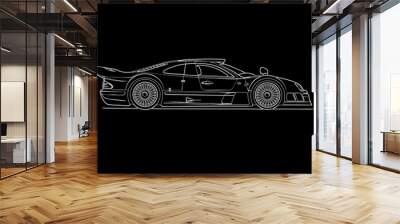 Hand drawn car outline vector image. Vehicle art. Wall mural