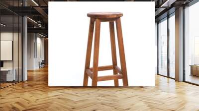 tall wooden bar stool isolated on white background Wall mural