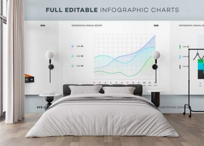 Full Editable Infographic Chart. Vector Template And Mockup For Your Business Brochure Or Presentation Design Wall mural