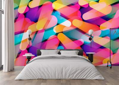 abstract background of bright colorful lights, neon in the dark Wall mural