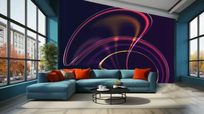 Abstract background with blured neon fluid flame lines, lights motion forming smoth shapes, artistic wallpaper Wall mural