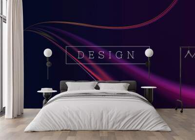 Abstract design element, neon wave of pink and purple, smoke alike blur wallpaper Wall mural